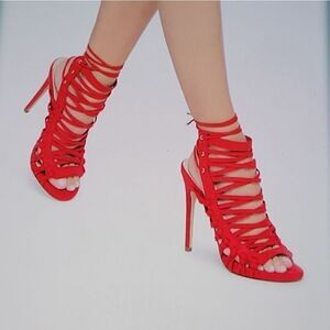 BRAND NEW SHOEDAZZLE ANKLE STRAP OPEN TOE HIGH HEEL STILETTOS SANDAL